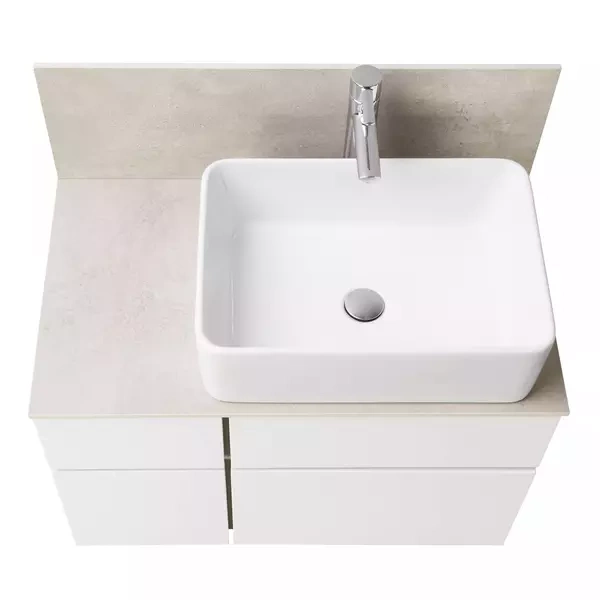 Тумба с раковиной Mila 50 и столешницей Aquaton Мишель 80 белый-светлое дерево 1A2772K0MIX40 - 0