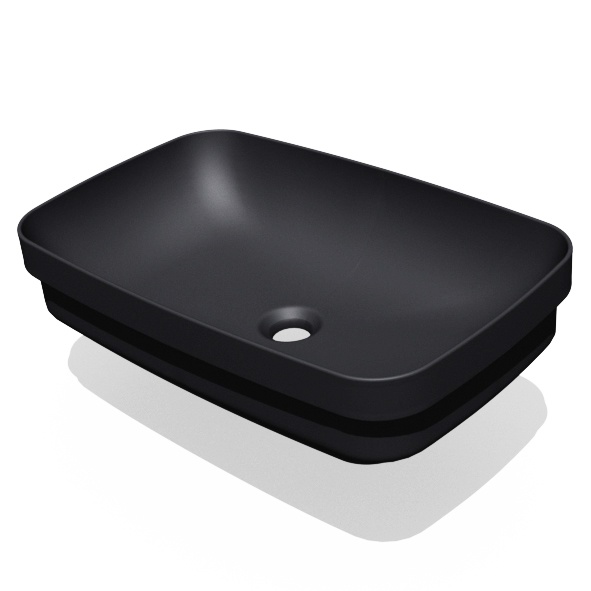 Kerasan Tribeca Раковина встраиваемая/накладная 60х38см, без отв. под смеситель, цвет: черный матовый 514331 - 1