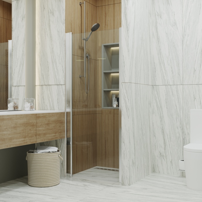 Душевая дверь в нишу DIWO Анапа 100х185, профиль хром глянец Щ0000055504 - 3