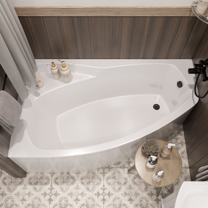 Акриловая ванна STWORKI Монтре 150x90 L, с каркасом Mn1500L - 1