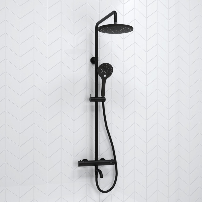 Душевая система WasserKraft 22.5 с термостатом черный матовый A288.077.078.BM Thermo - 1