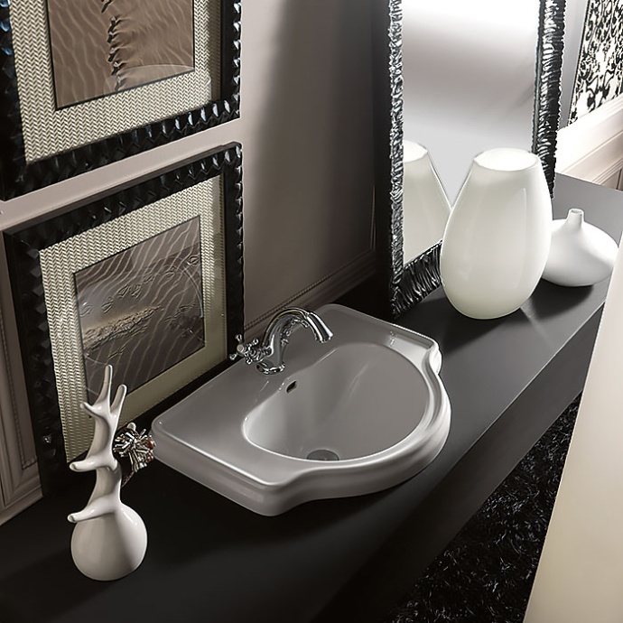 KERASAN Retro Раковина 62х45,5см с 1 отв. под смеситель, цвет белый 103001*1 - 0