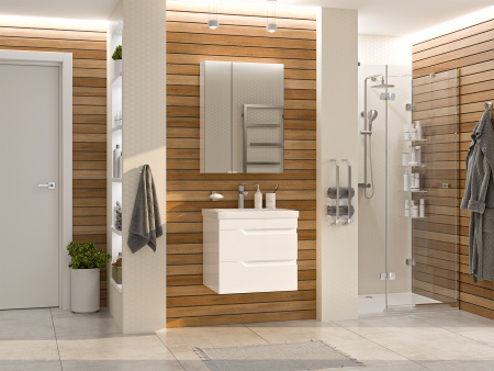 Тумба под раковину Misty Софт 60 белая глянцевая П-Соф-01060-011П2Я - 2