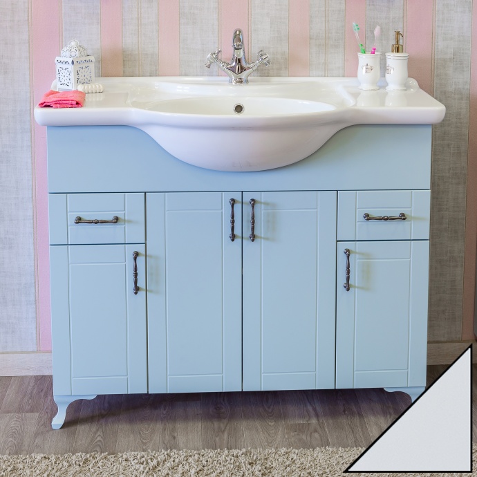 Тумба с раковиной Sanflor Глория 105 белая - 0