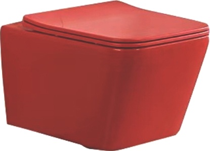 Унитаз подвесной SantiLine , красный матовый SL-5007MR - 0