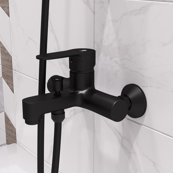 Смеситель для ванны с душем DIWO Ярославль YAR-02b черный матовый - 9