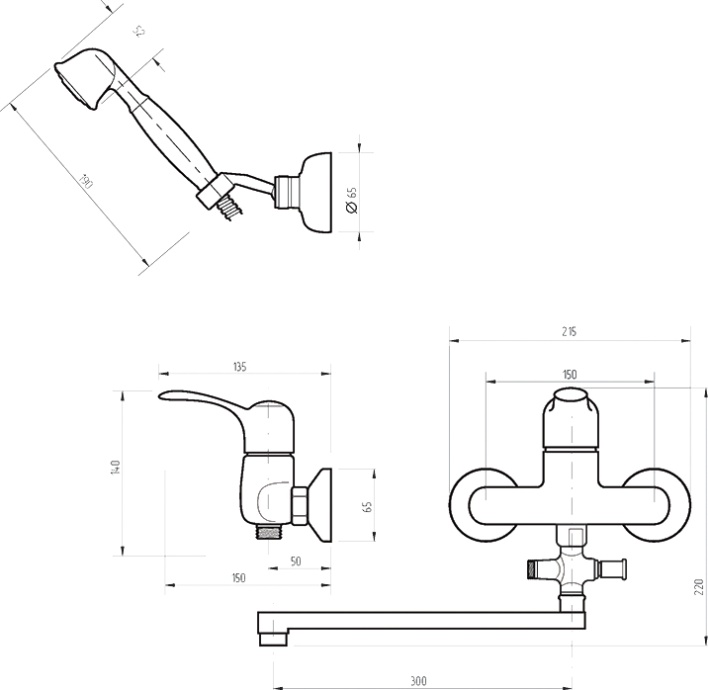 Смеситель Veragio Larutta VR.LRT-3605.CR универсальный - 1
