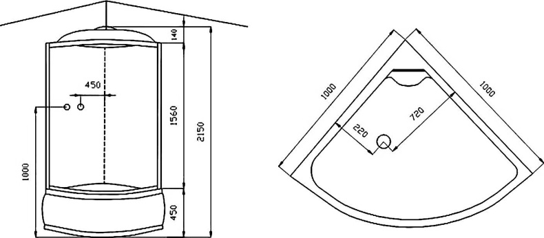 Душевая кабина Arcus  100x100 см  AS-113G - 4