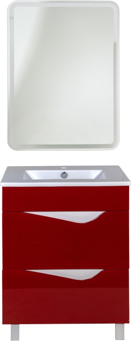 Тумба для комплекта Bellezza Эйфория 60 красная для раковины Квадро 4639109660035 - 1