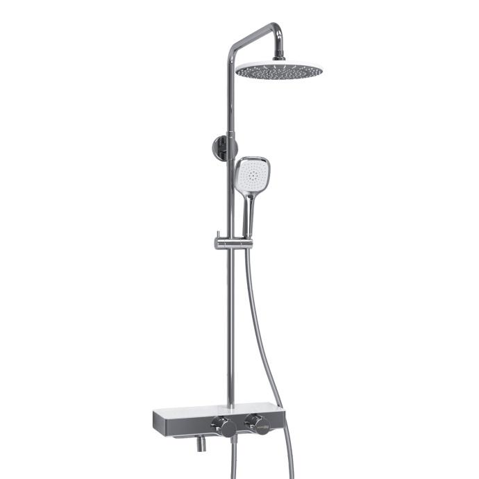 Душевая система WasserKraft 22.5 с термостатом хром - белый A113.067.065.CH Thermo - 0