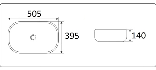Раковина накладная CeramaLux NC 49 см черный матовый  78104-1MB - 2