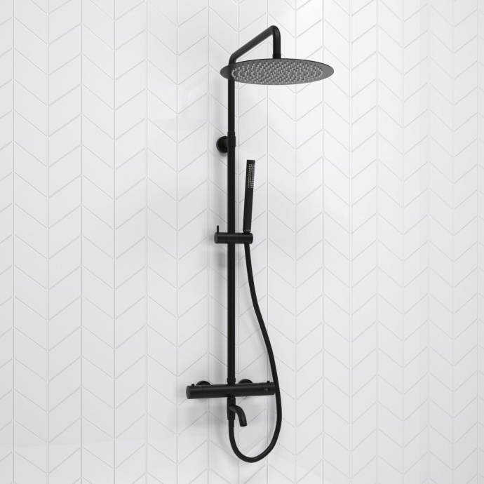 Душевая система WasserKraft 30 с термостатом черный матовый A288.160.217.BM Thermo - 1