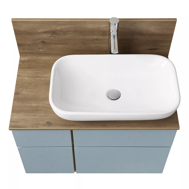 Тумба с раковиной и столешницей Aquaton Мишель 80 светлое дерево-голубой 1A2568K4MIDR0 - 1