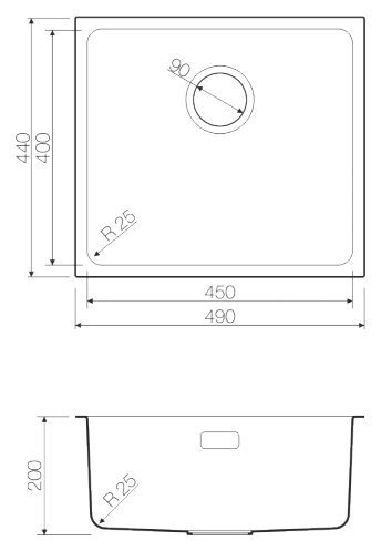 Мойка кухонная Omoikiri Tadzava 49-U IN нержавеющая сталь 4993074 - 1