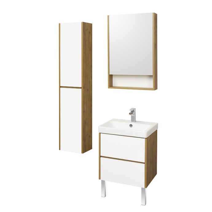 Тумба под раковину Aquaton Сканди 55 белый - светлое дерево 1A251701SDZ90 - 7