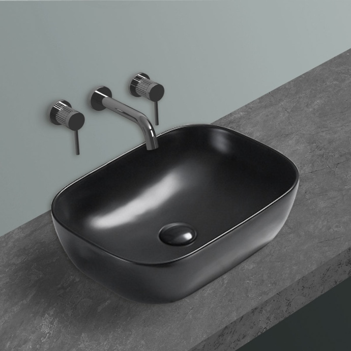 Накладная раковина Vincea 45х32 черная матовая VBS-102MB - 1