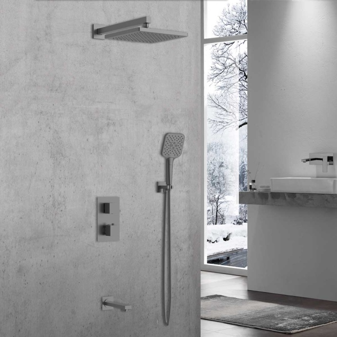 Душевой комплект Vincea Next с термостатом сталь VSFW-1N3TGM - 1