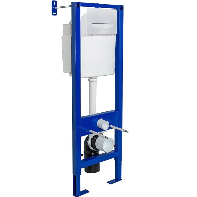 Инсталляция для унитаза Berges Atom с белой кнопкой смыва 040339 - 0