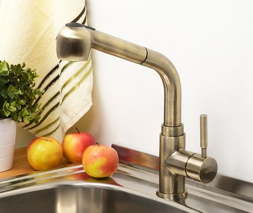 Смеситель Wasserkraft для кухонной мойки, светлая бронза A8237 - 1