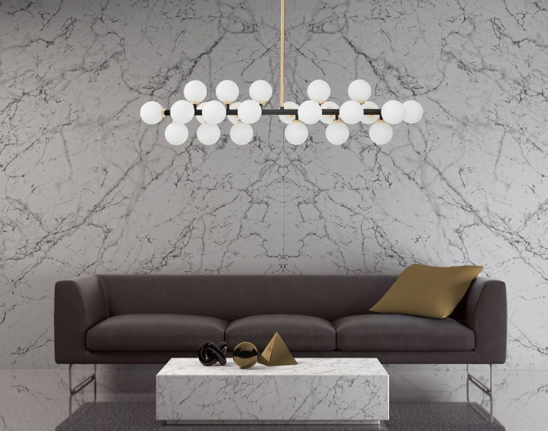 Люстра на штанге LUMINA DECO Marsiada LDP 6033-24 BK+GD - 2