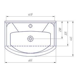 Мебельная раковина Санта Стандарт 65.5 см  Элеганс65 - 2