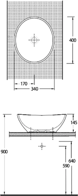 Раковина накладная beWash Ontario 38 белый глянец 35381001 - 2