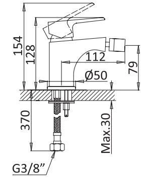 Смеситель Cezares Nautic BS1 NOP для биде NAUTIC-BS1-NOP - 1