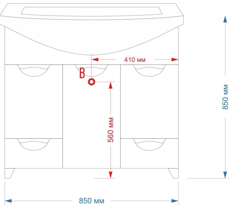 Тумба с раковиной Misty Орхидея 85 бежевая глянцевая СО000006680 - 2