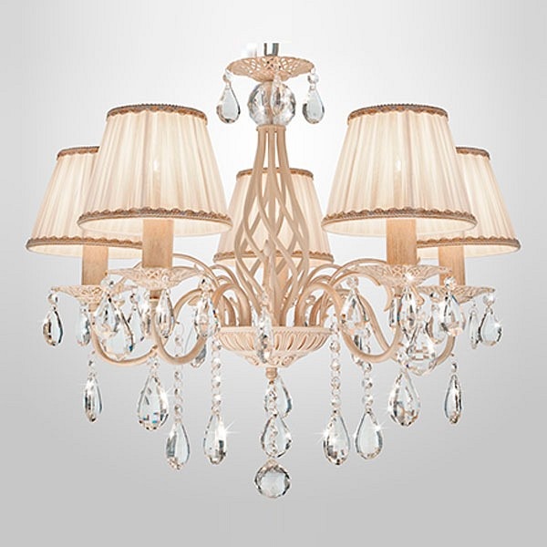 Подвесная люстра Eurosvet Amelia 10054/5 белый с золотом/прозрачный хрусталь Strotskis - 0