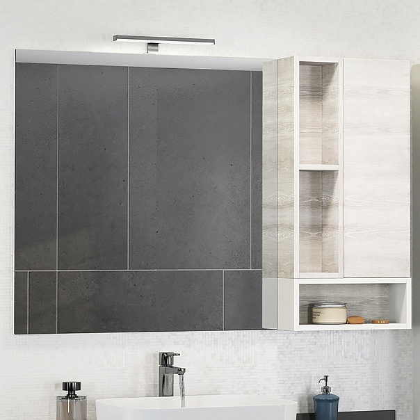 Зеркало-шкаф Comforty Прага 120 дуб белый 00004136262 - 0