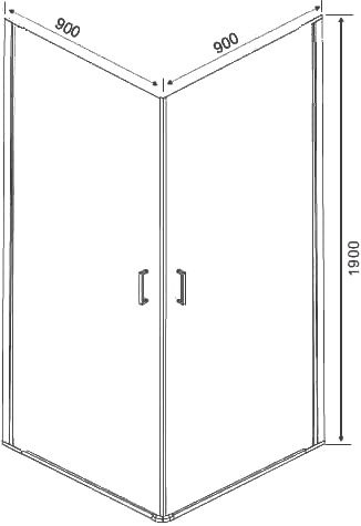 Душевой уголок Orange E04 090TCR 90х90, профиль хром E04-090TCR - 3
