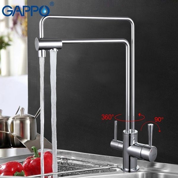 Смеситель для кухни с подключением фильтра питьевой воды хром G4398-5 - 0