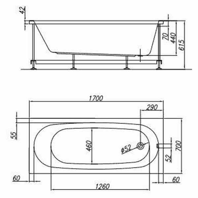 Ванна акриловая Kolpa San Tamia 170x70 белый 900280 - 2