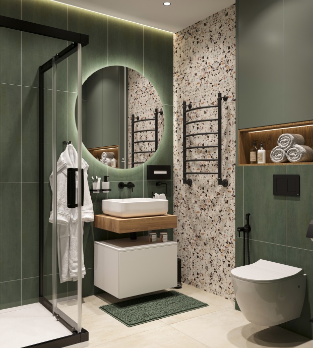 Столешница STWORKI Ольборг 60 дуб французский, без отверстий, с тумбой 60, с раковиной STWORKI Soul 1 белой 488937 - 2