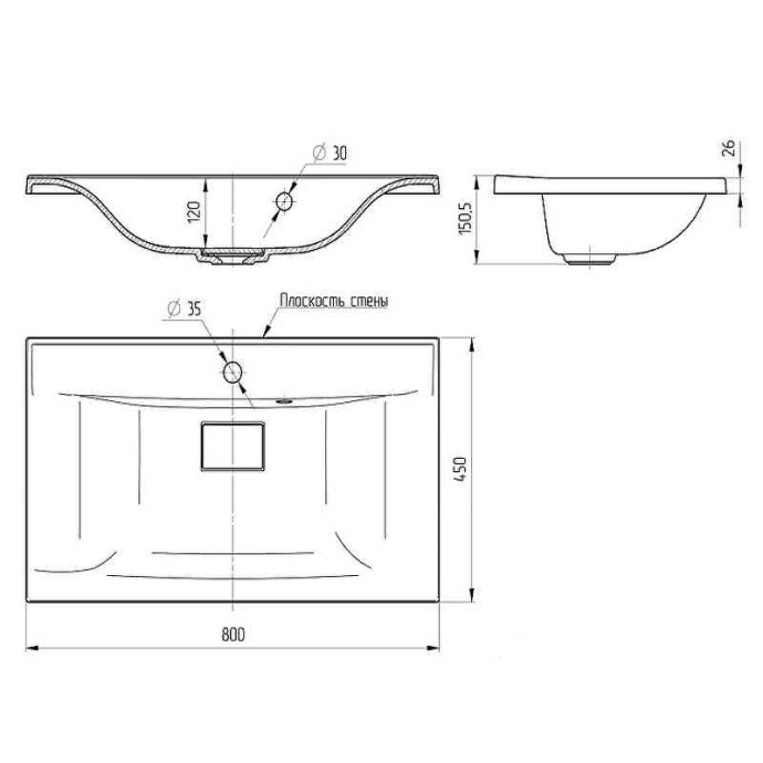 Тумба с раковиной Vincea Mia 90 темное дерево - 4