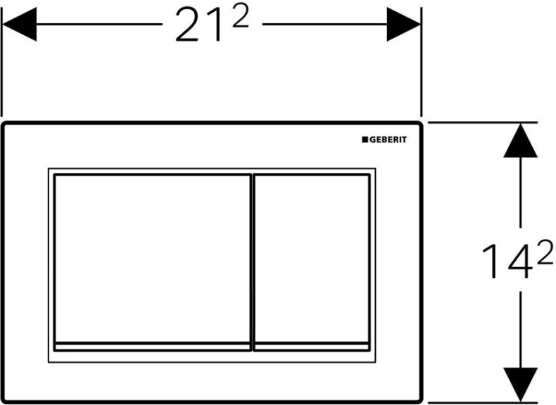 115.080.JQ.1 клавиша Omega30 двойной смыв. к 111.003/030/060  лакированный матовый хром, с легкоочищаемой поверхностью, глянцевый хром - 1