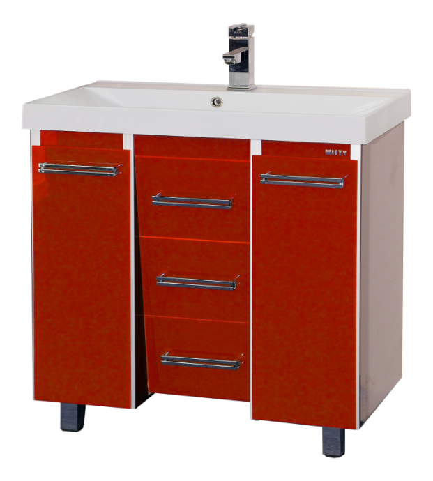 Джулия QVATRO -105 Тумба с 3 ящ. конус красная Л-Джк01105-0410Ко3 - 0