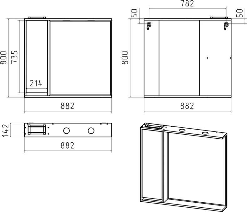 Зеркало Brevita Balaton 90 L, белое  BAL-04090-01-Л - 4