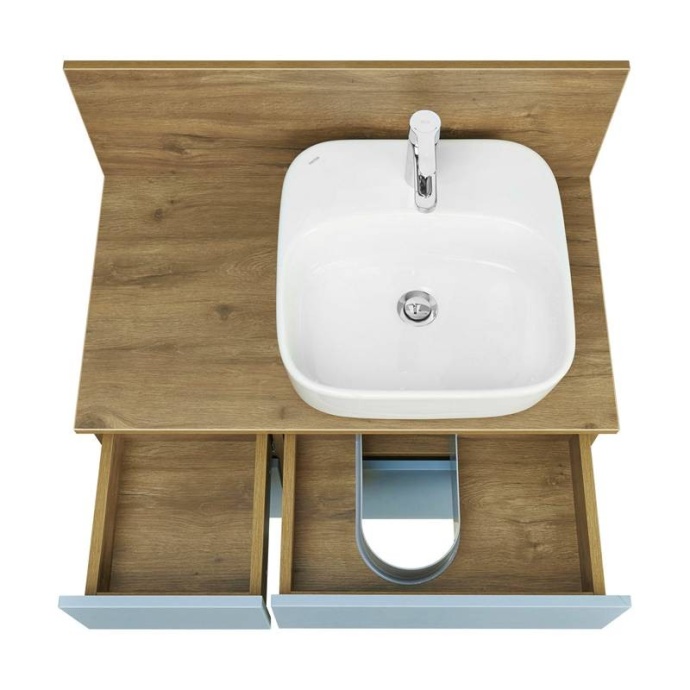 Тумба с раковиной Одри 42 и столешницей Aquaton Мишель 80 светлое дерево-голубой 1A2568K0MIDR0 - 2