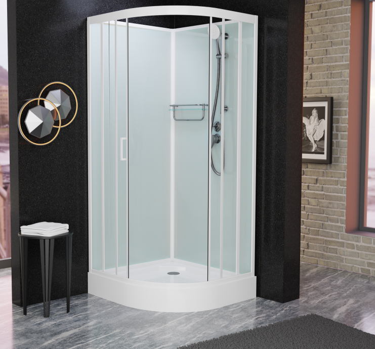 Душевая кабина Frank F400 White б/к  Без крыши 4000404 - 0