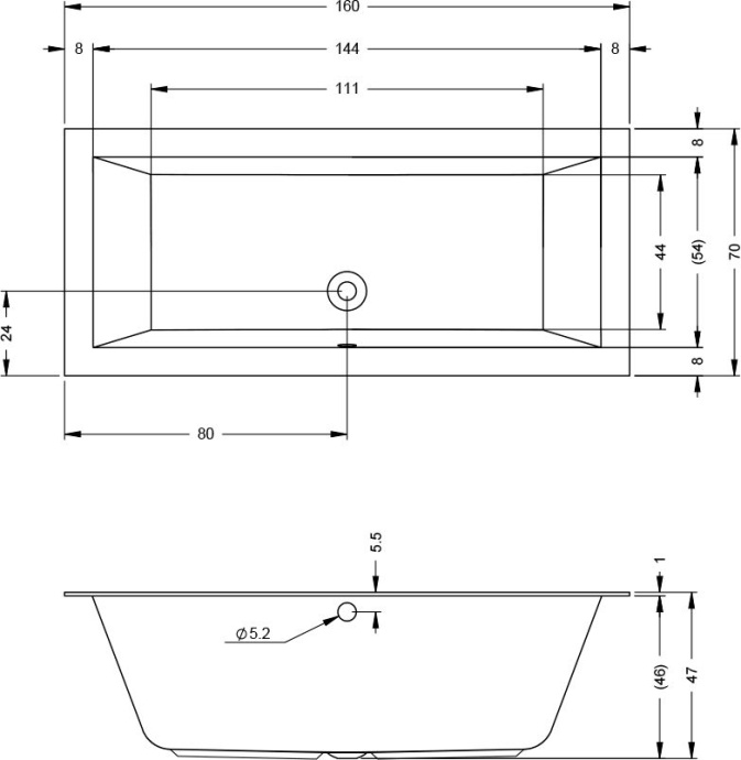 Акриловая ванна Riho Lugo 160x70 B138001005 - 2