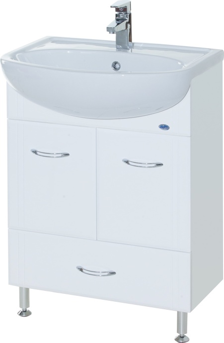 Тумба для комплекта Bellezza Уют 55 с нижним ящиком белая 4635008070012 - 0