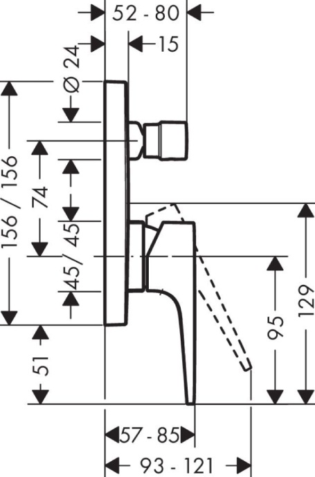 Смеситель Hansgrohe Metropol 32545000 для ванны с душем - 1