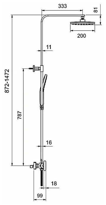 Душевая стойка Gappo хром глянцевый G2495-6 - 1