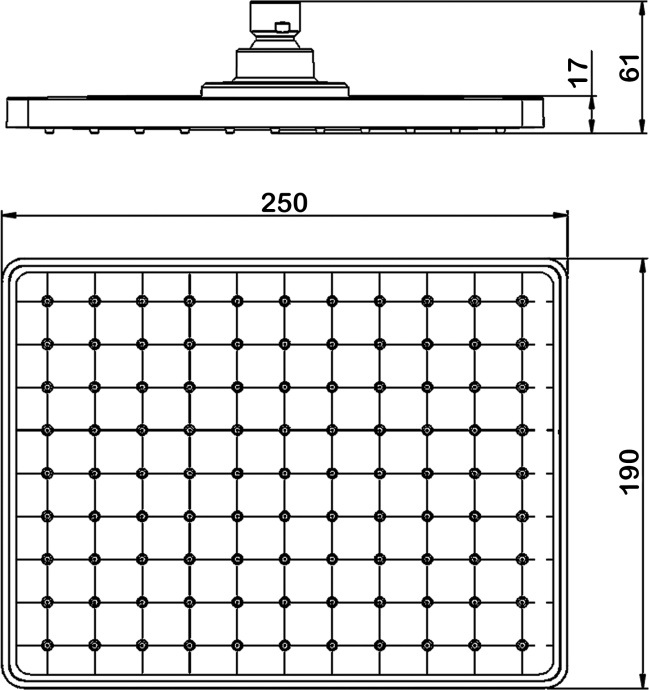 Верхний душ Swedbe Hermes черный матовый  5121B - 4