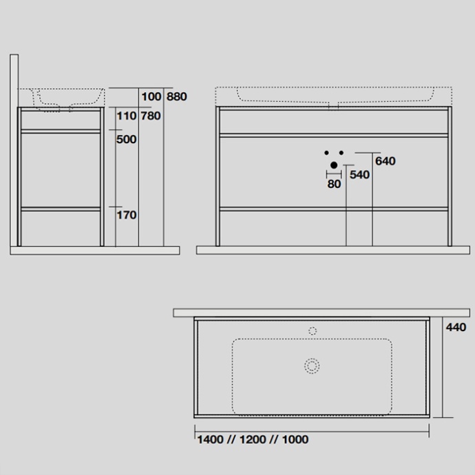 Kerasan Cento Стальная структура 100х45см, под раковину, напольная, с металлической полкой, цвет: черный матовый 924431 - 1