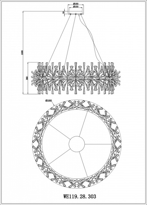 Подвесная люстра Wertmark Floriane WE119.28.303 - 1