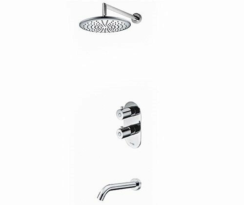 A15030 Thermo Встраиваемый комплект для ванны с изливом и верхней душевой насадкой - 0