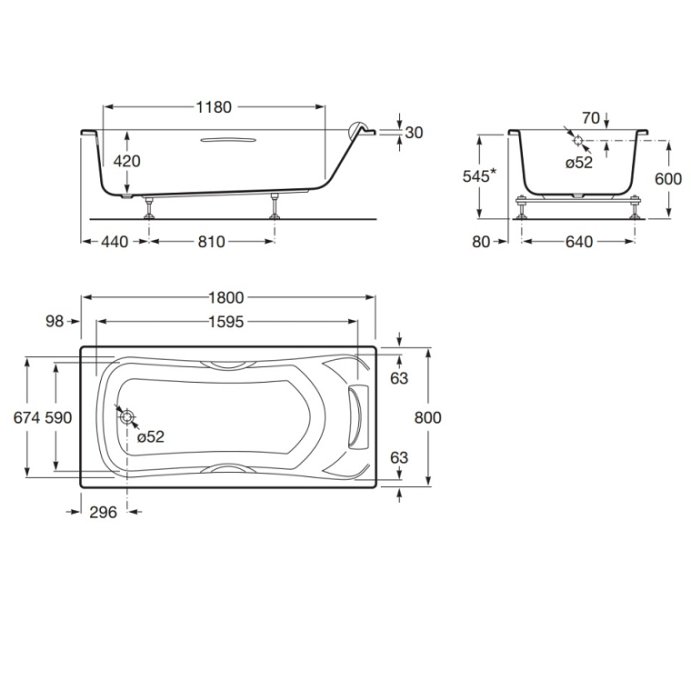 Экран Roca BeCool 180 ZRU9302783 - 1