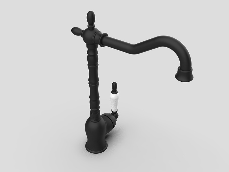 Смеситель для кухни GPD Retro черный матовый MTE180-S - 7